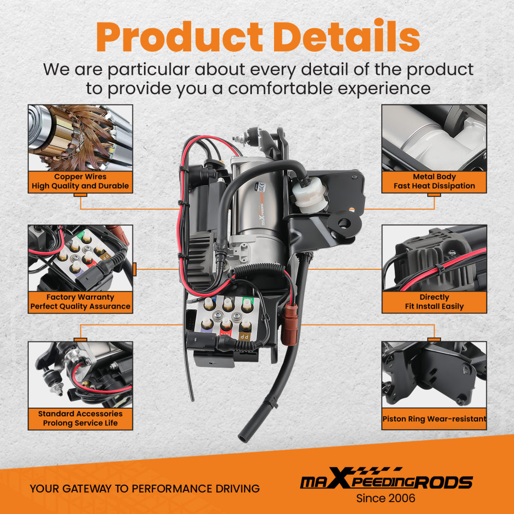 Airmatic Suspension Compressor + Valve Block compatible for Audi A6 C6 4F Allroad 4F0616006