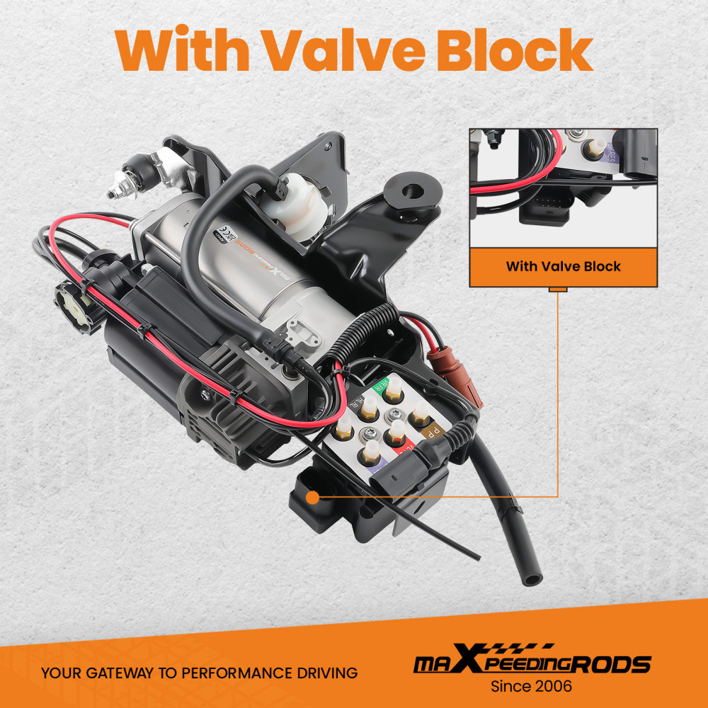 Airmatic Suspension Compressor + Valve Block compatible for Audi A6 C6 4F Allroad 4F0616006