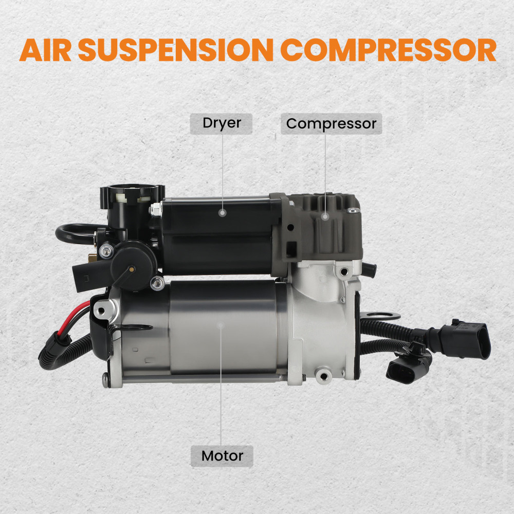 Air Suspension Compressor Pump & Relay Kit compatible for Audi Allroad Quattro C5/4B 01-05
