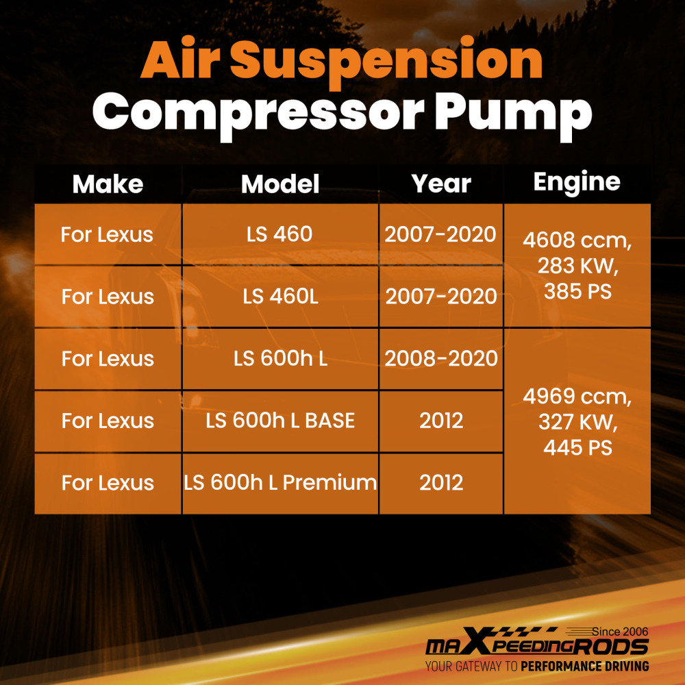 Air Compressor compatible for Lexus LS 460 460L 600h L 2007-2020 48914-50031