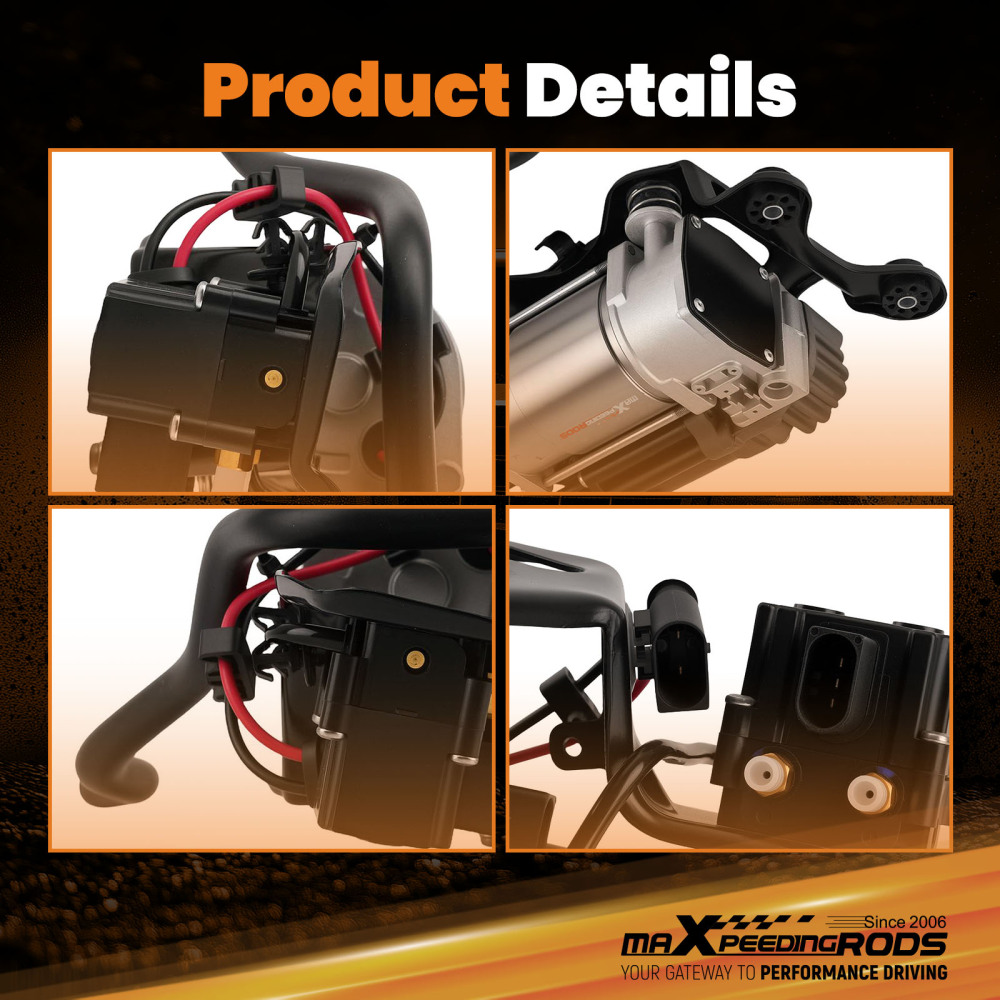 Air Suspension Compressor + Bracket + Valve Block compatible for BMW X5 F15 X6 F16 F85 F86