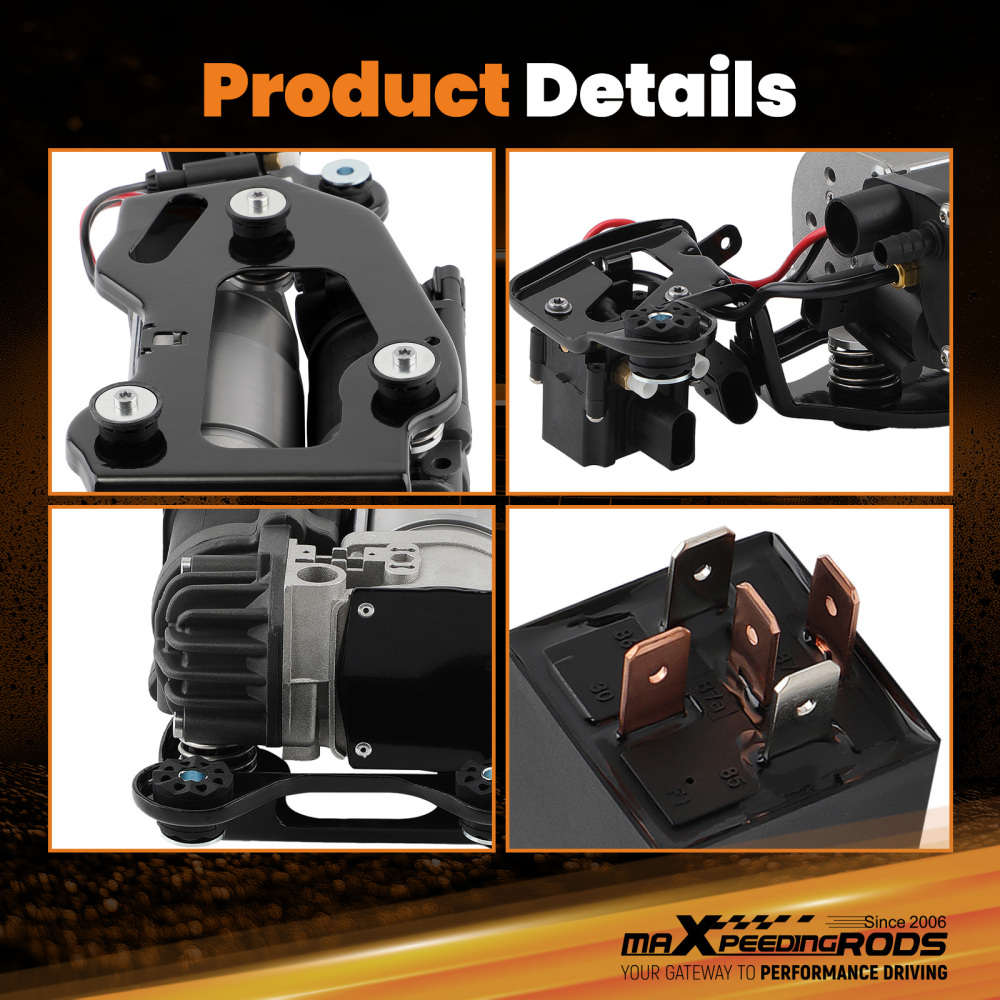 Air Suspension Compressor + Bracket Valve Block compatible for BMW X5 F15 F85 F86 2013-2019