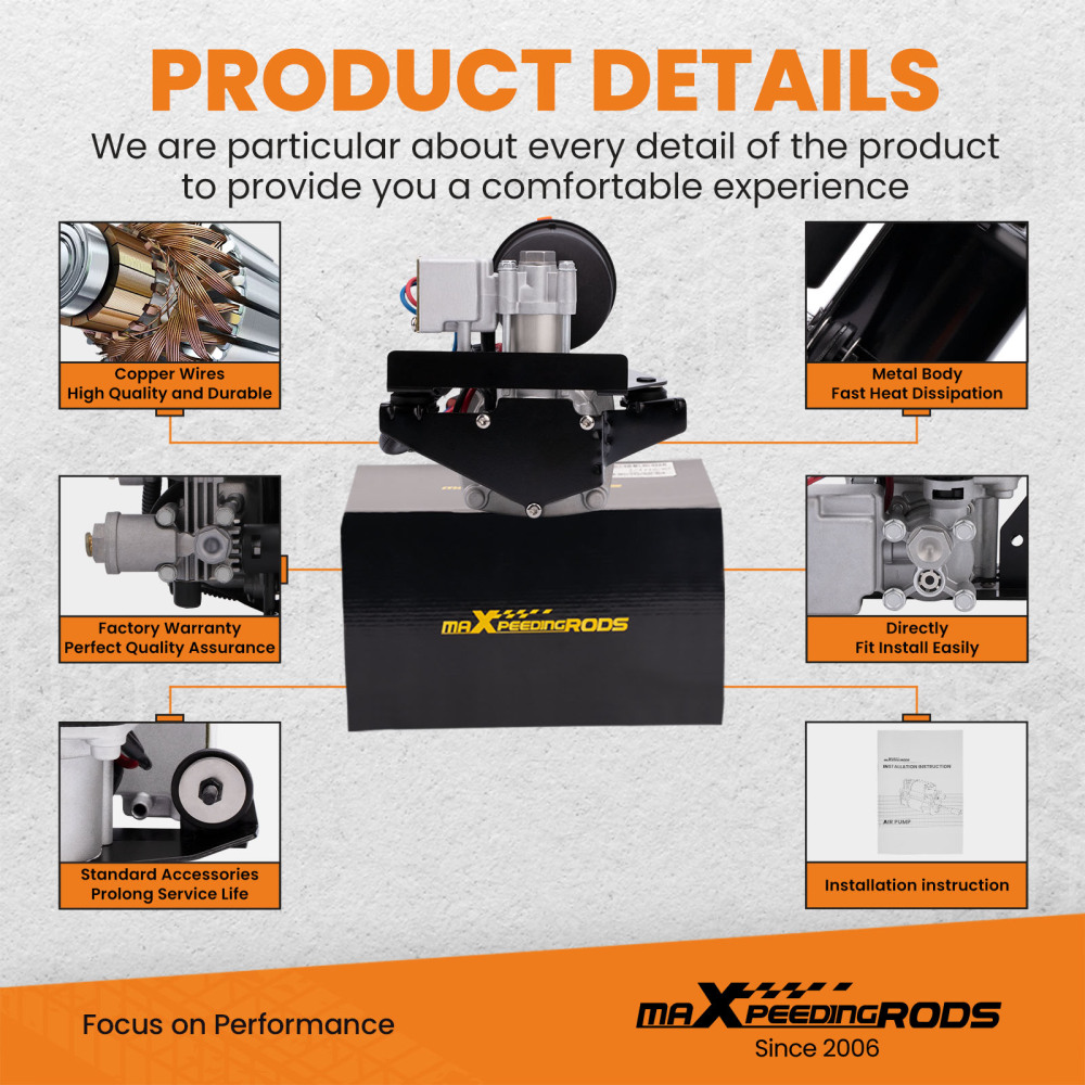 Air Ride Suspension Air Compressor Pump compatible for Lincoln Town Car Grand Marquis Crown