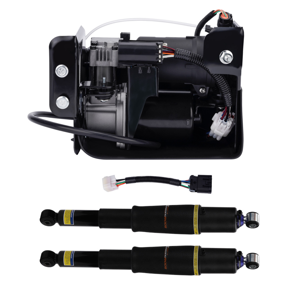 2x Air Suspension Shock + Air Compressor Pump compatible for Cadillac Escalade Suburban GMC