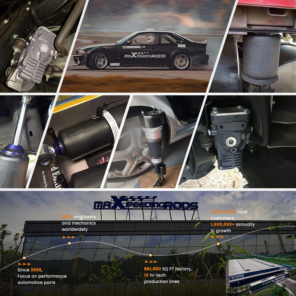 2x Air Suspension Shock + Air Compressor Pump compatible for Cadillac Escalade Suburban GMC