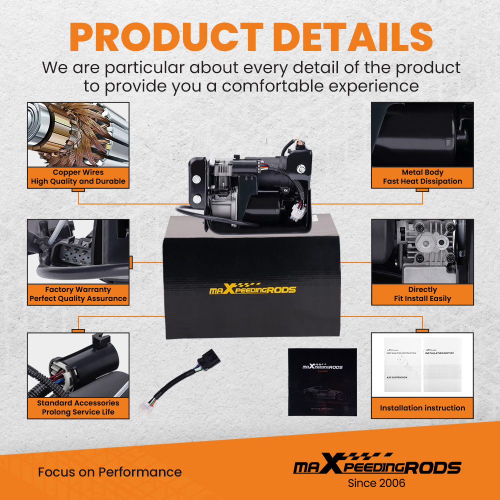 2x Air Suspension Shock Compressor Pump compatible for GMC Cadillac Escalade 15756926