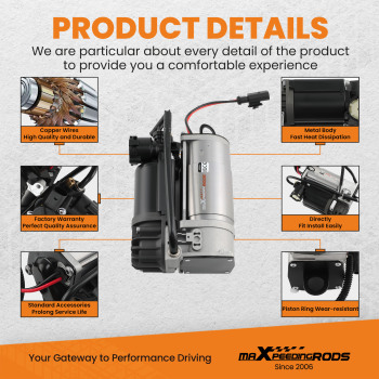 Air Suspension Compressor Pump compatible for Jaguar XJ-series X350 X358 XJ8 XJ6 C2C27702