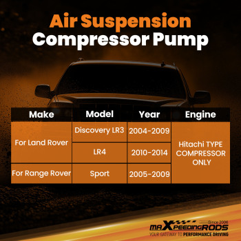 Air Suspension Compressor compatible for Land Rover Discovery 3 4 LR3 LR4 compatible for Range Rover Sport