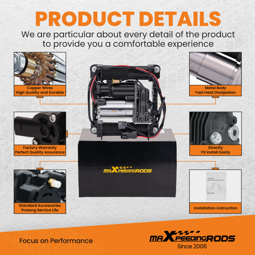 Air Ride Compressor pneumatique compatible pour Land rover range rover l322 Updated NEW