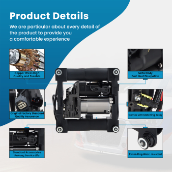 Air Suspension Compressor + Bracket + Relay compatible for Range Rover MK III 3 2002-2012