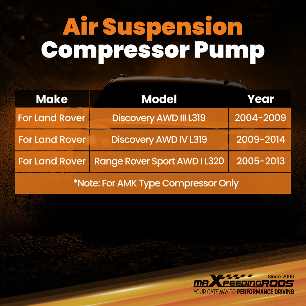 Air Suspension Compressor compatible for Land Rover Discovery LR3 LR4 LR045251 LR015303