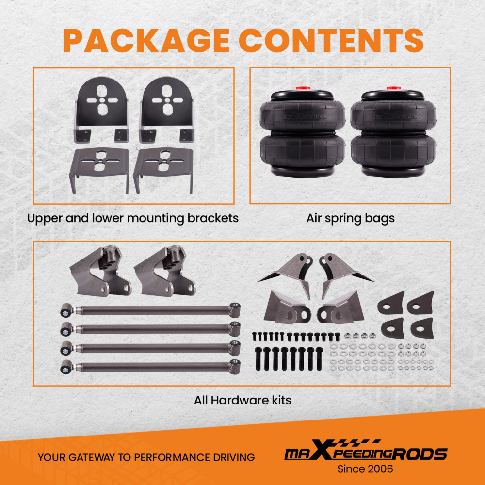 Rear Weld-On 4 Link Air Suspension Kit compatible for Ford F250 compatible for Dodge Ram 1500 2500 Pickup