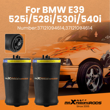 2x Rear Air Ride Suspension Air Spring Bag Bags compatible for BMW 5 Series E39 37121094613