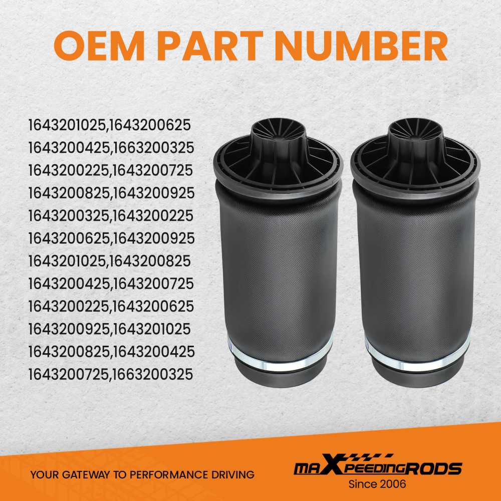 2x Coussin suspension pneumatique compatible pour MERCEDES M GL Classe w164 x164 1643201025