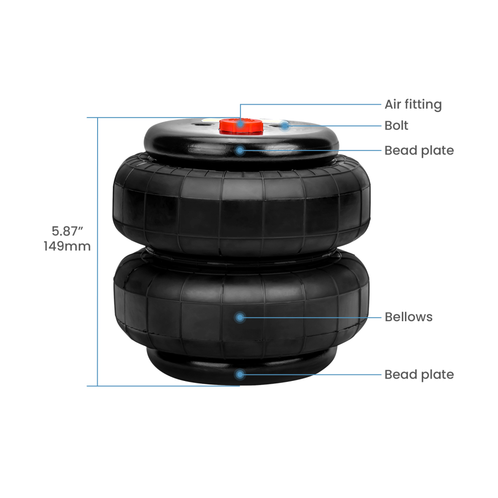 Standard pneumatic air Suspension pair 2500 lb 1/2 