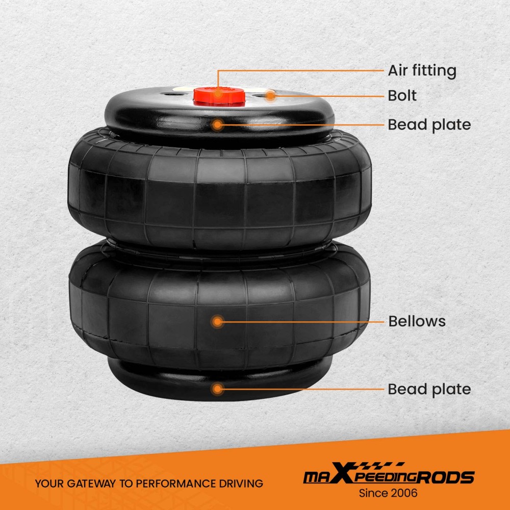 Coppia diSospensioni pneumatiche molla pneumatica universali a porta singola 1/2 quot;NPT 2500 libbre