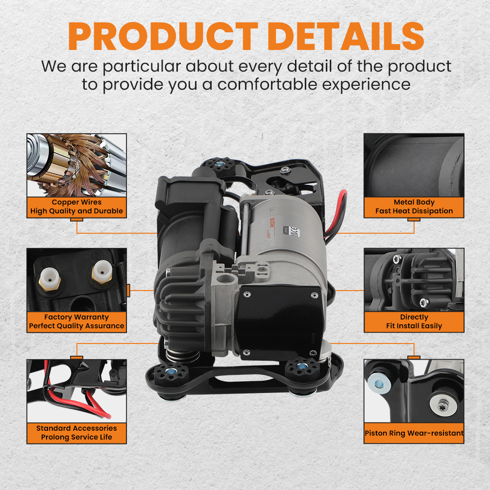 Air Suspension Compressor Pump2X Rear Air Spring Bags compatible for BMW X5 F15 X6 F16