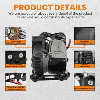 Air Suspension Compressor Pump2X Rear Air Spring Bags compatible for BMW X5 F15 X6 F16