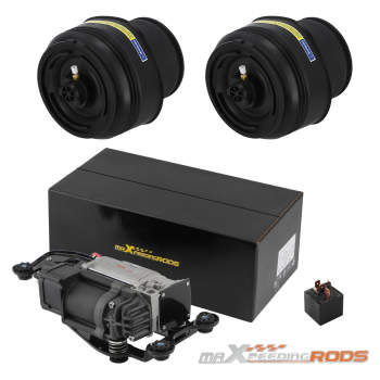 Air Suspension Compressor + Pair Rear Spring Bag compatible for BMW X5 F15 X6 F16 2013-2019