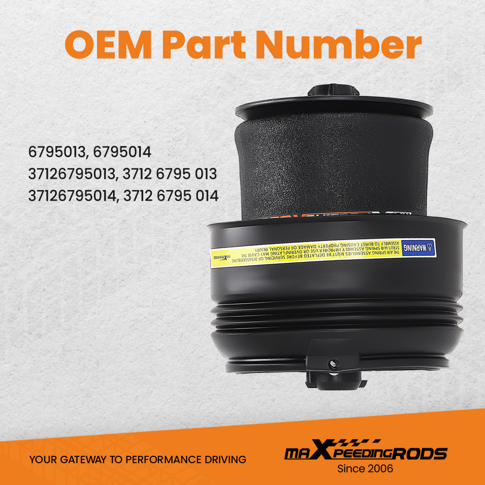 Air Suspension Compressor + Pair Rear Spring Bag compatible for BMW X5 F15 X6 F16 2013-2019