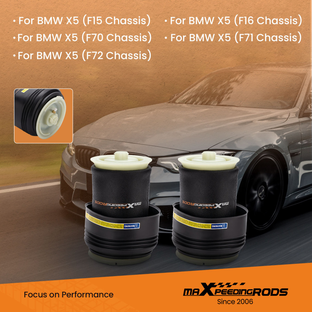 2x compatible pour Bmw X5 arrière E70 suspension pneumatique ressort Coussin 37126790078