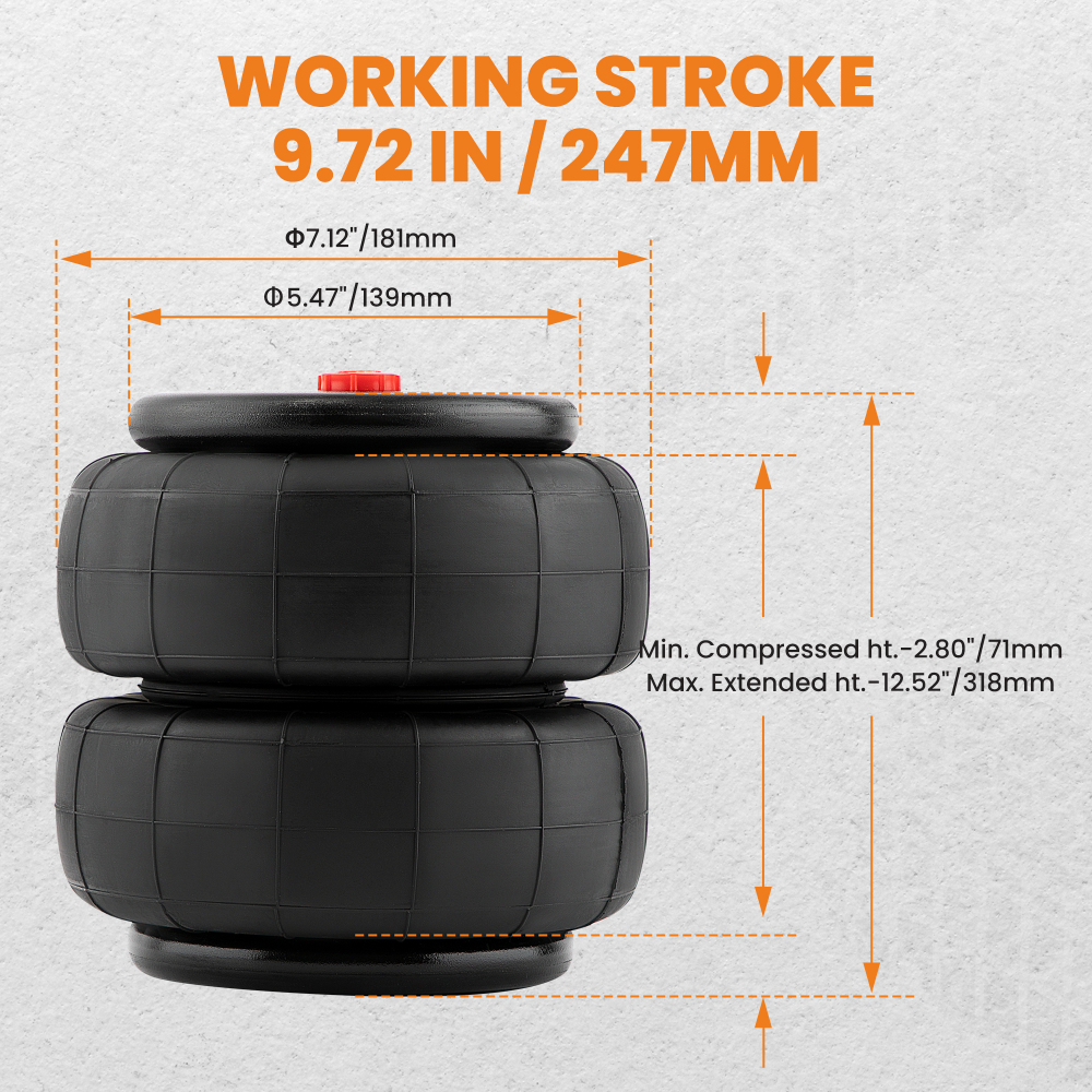 2X SAC À SUSPENSION PNEUMATIQUE 2600 LBS 1/2 