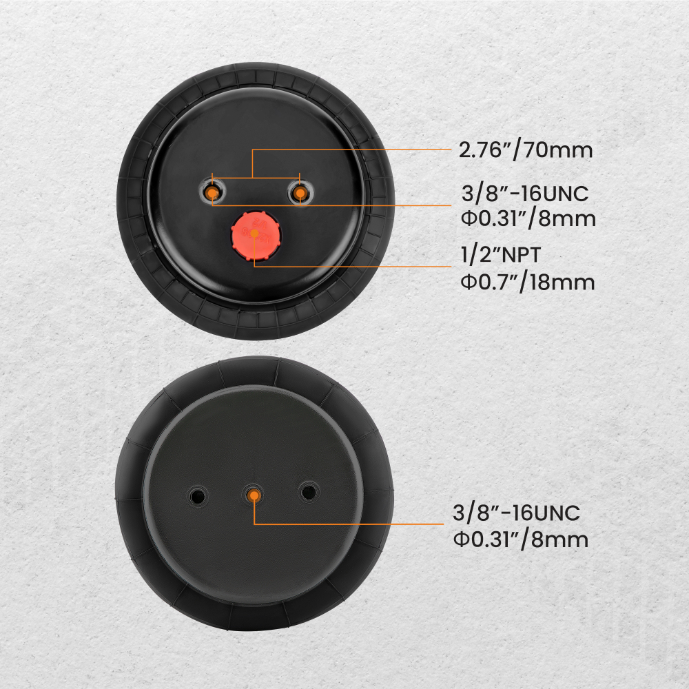 2X SAC À SUSPENSION PNEUMATIQUE 2600 LBS 1/2 