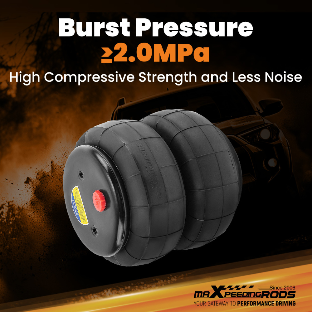 2x Universal Air Spring D2600 Bag 2600lbs compatible for GMC Silverado Compatible for Sierra 1500 SUV