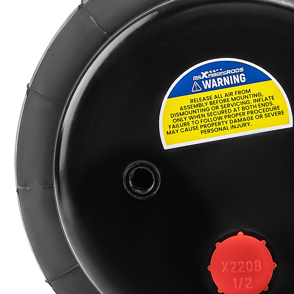 2X Bolsas de Suspensión Neumática 2600 lb 1/2 NPT Single Port for Heavy Duty