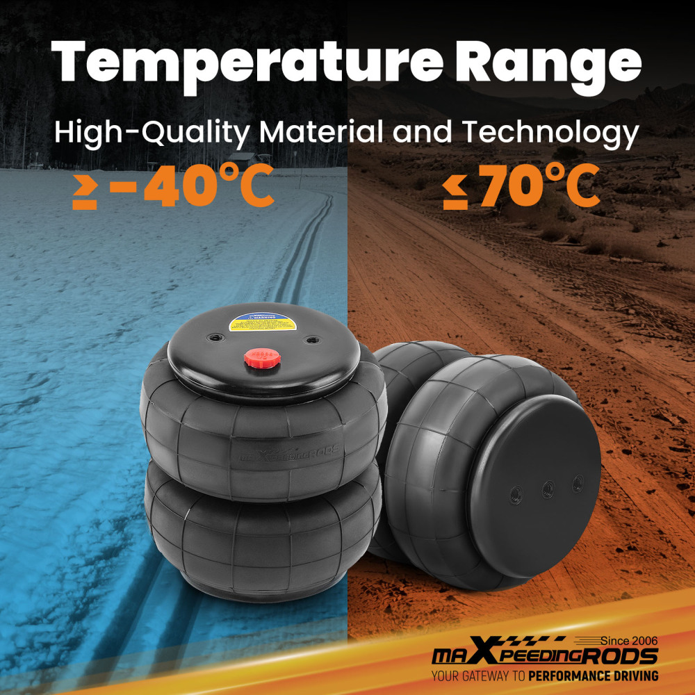 2x Borsa a sospensione pneumatica 2600LBS 1/2 NPT Single Port for Heavy Duty