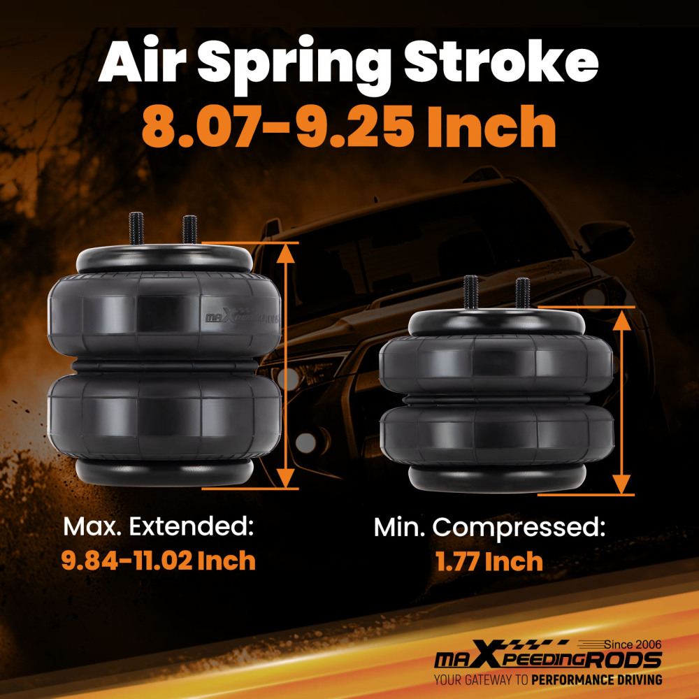 2X Sac universel Ressort de suspension pneumatique for Camion Fourgon Caravane