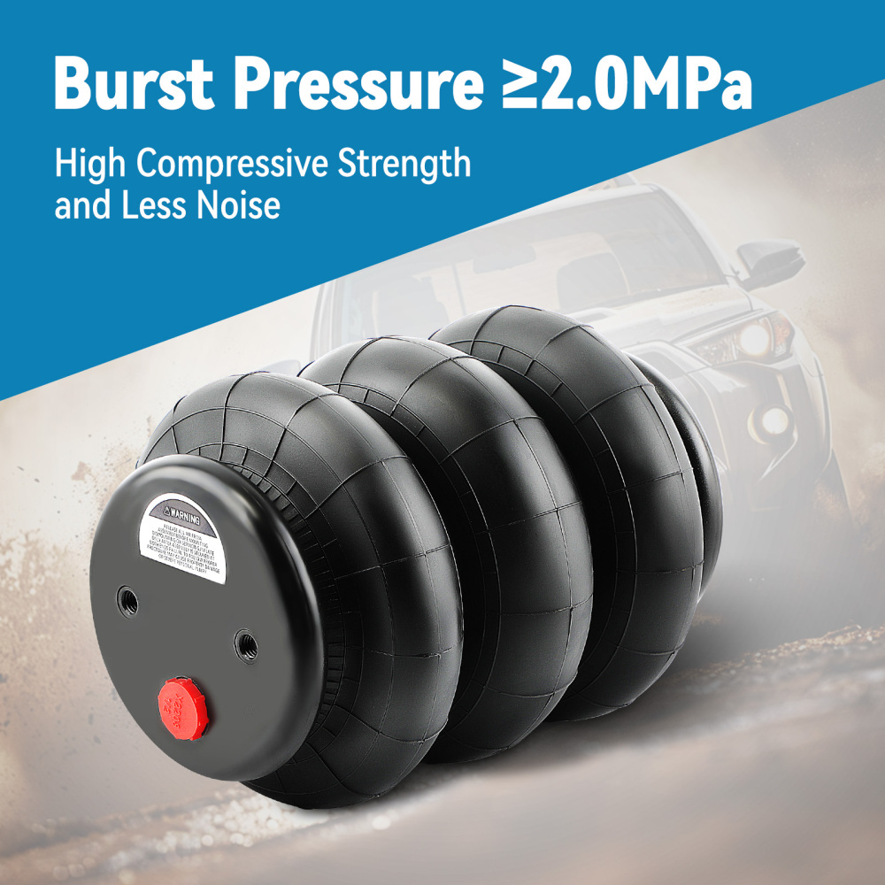 2 Packs Air Ride Triple Bellow Bag 2600lb 1/2npt Single Port Heavy Duty