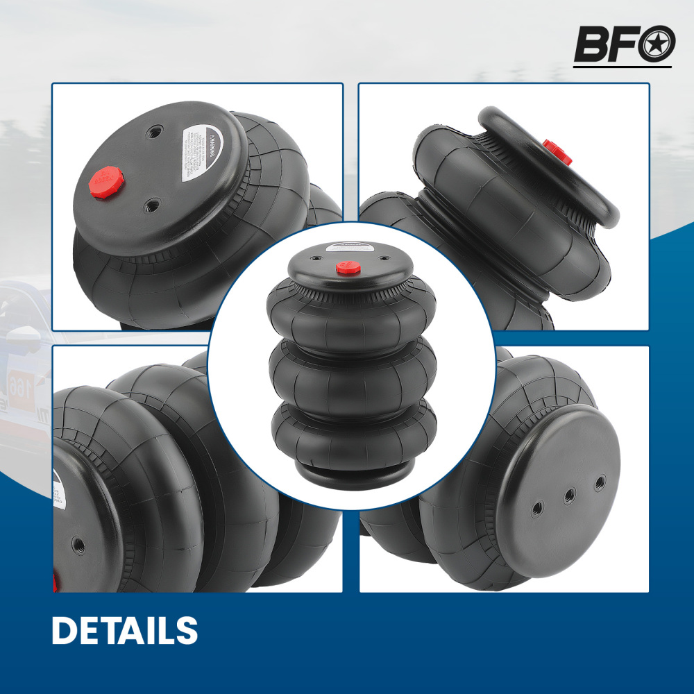 2 Packs Air Ride Triple Bellow Bag 2600lb 1/2npt Single Port Heavy Duty