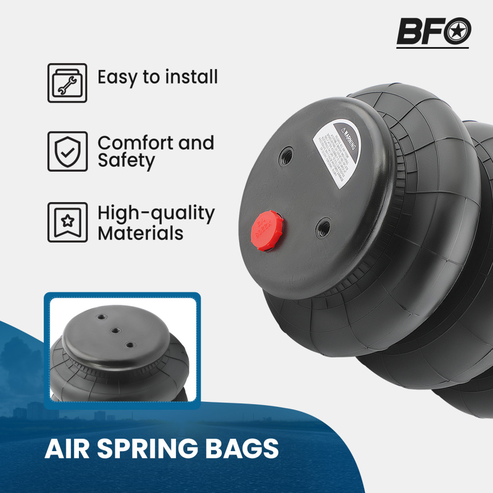 2 Packs Air Ride Triple Bellow Bag 2600lb 1/2npt Single Port Heavy Duty