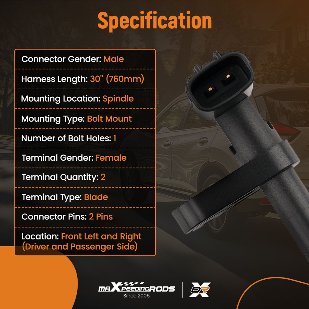 2Pack ABS Speed Sensor Rear compatible for Lexus GS350 GS460 IS250 IS350 2006-2015 5S8716