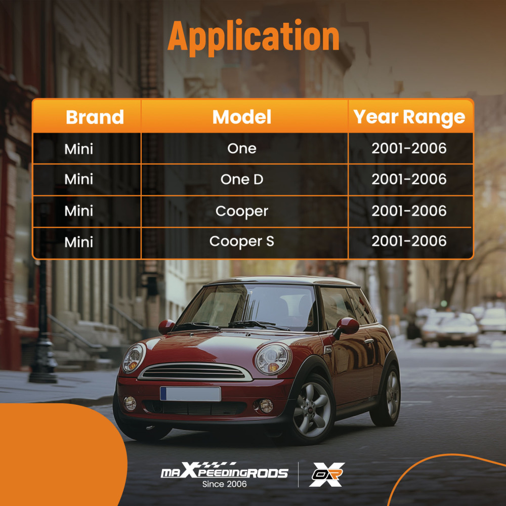 Front Rear ABS Speed Sensor compatible for Mini One Cooper R50 R52 R53 2001-06 34526756384