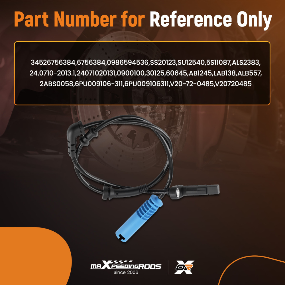 ABS Speed Sensor compatible for Mini Cooper R50 R53 One 2001-2006 34526756384 0986594536