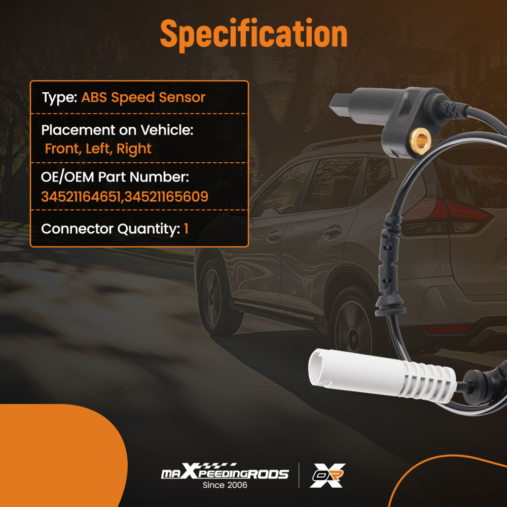 ABS Wheel Speed Sensor compatible for BMW 3 Series E46 Convertible 6PU009106271 1998-2007