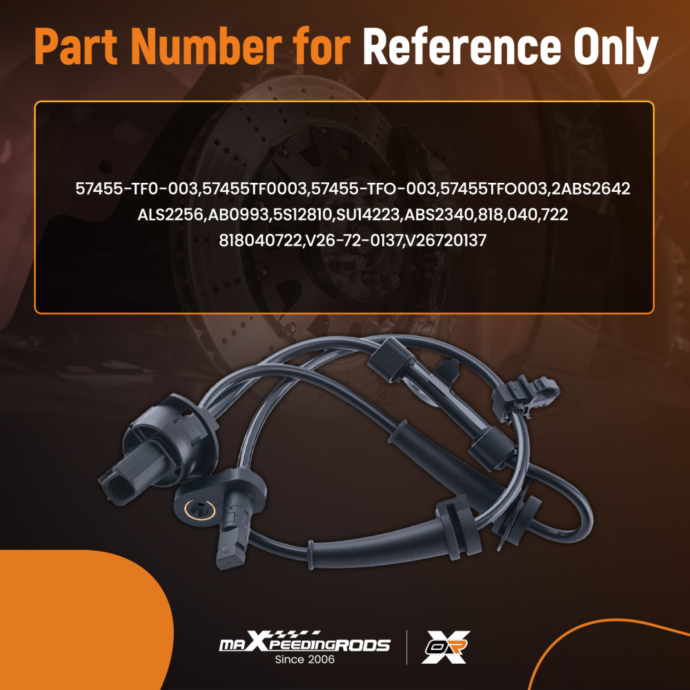 ABS Speed Sensor compatible for Honda CR-Z Insight Jazz 2007-2015 Front Left 57455TF0003