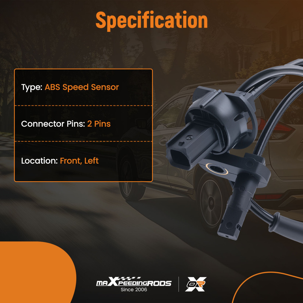 ABS Speed Sensor compatible for Honda CR-Z Insight Jazz 2007-2015 Front Left 57455TF0003