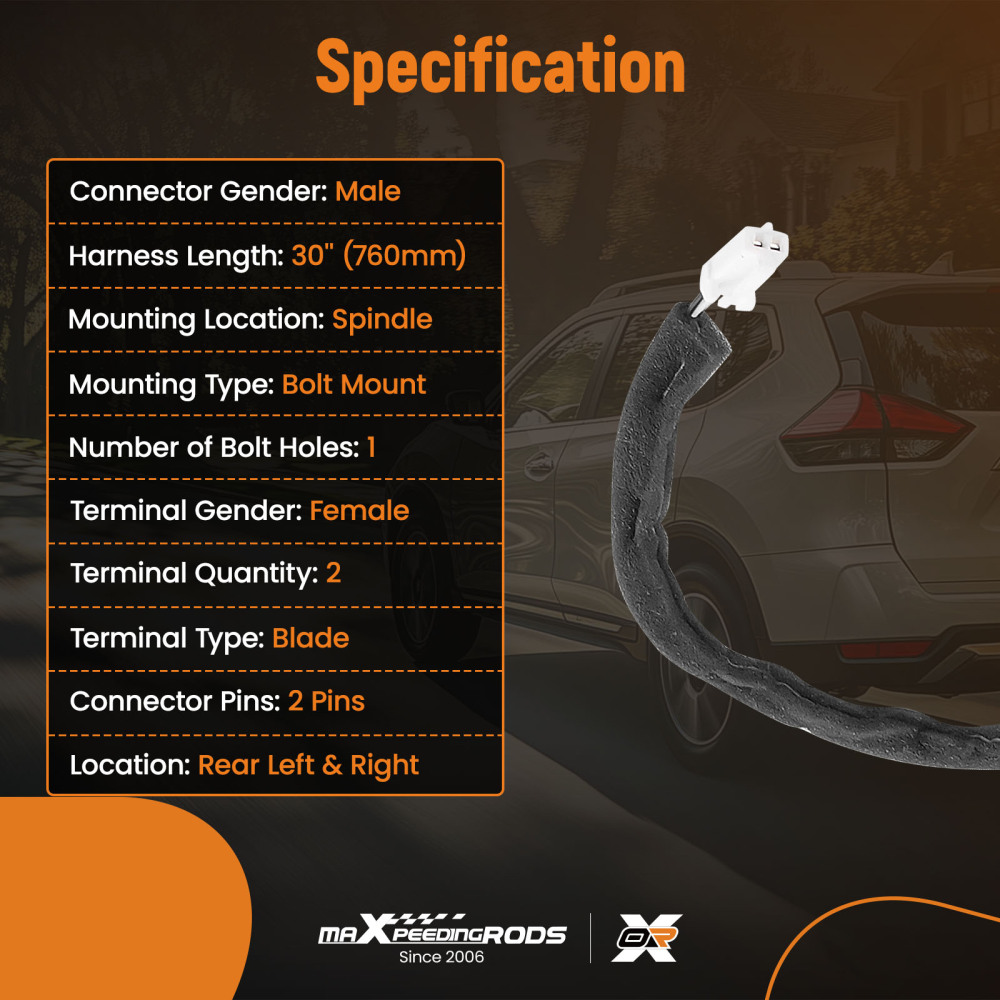 2PCS ABS Speed Sensor compatible for Toyota RAV4 2006-2014 4WD Rear Left Right 8954542040