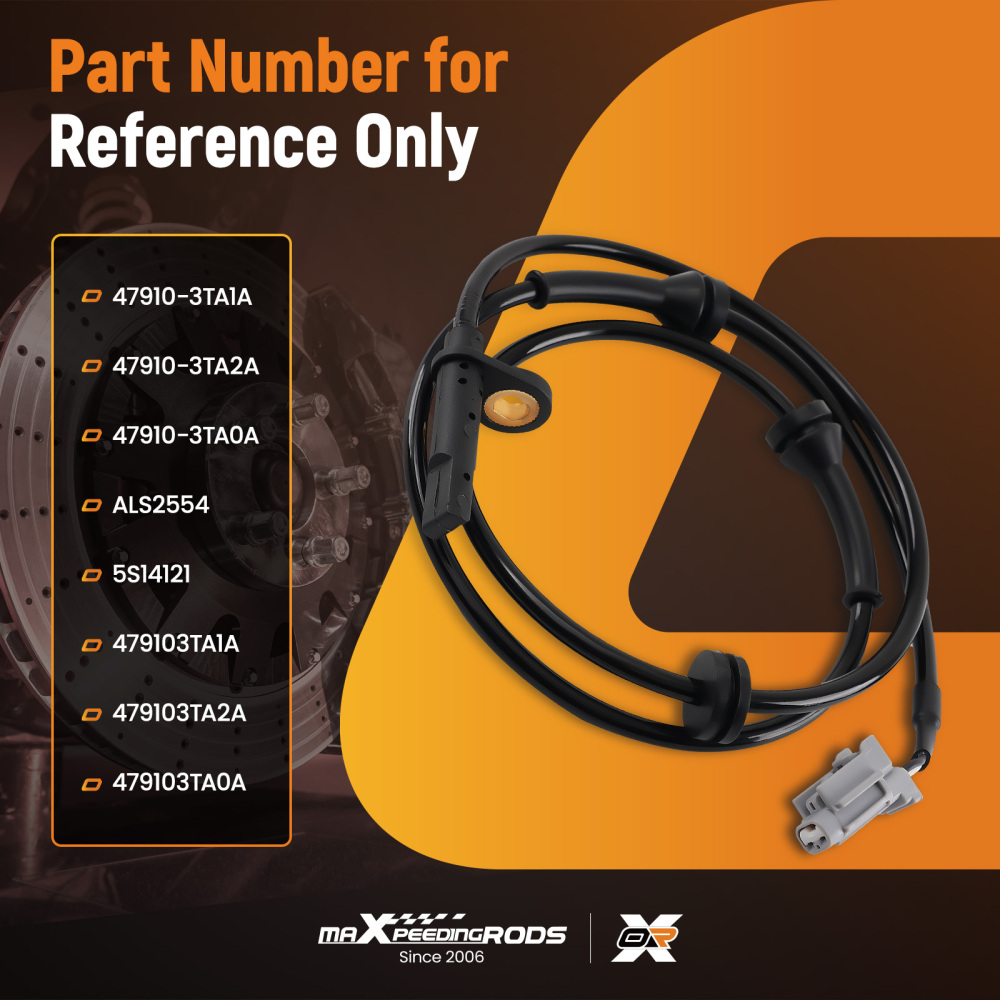 ABS Speed Sensor compatible for Nissan Altima 2013-2018 Front 47910-3TA1A 2 Pins 5S14121