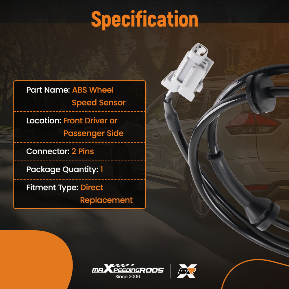 ABS Speed Sensor compatible for Nissan Altima 2013-2018 Front 47910-3TA1A 2 Pins 5S14121