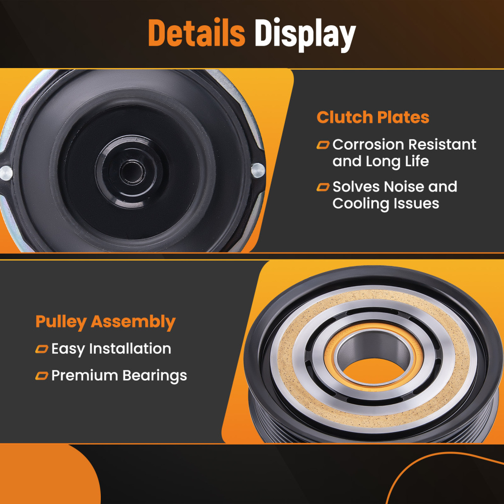 Compressor Clutch Kit compatible for RAM 15008CYL 5.7 Liter Engine 2014-2019 68232388AC