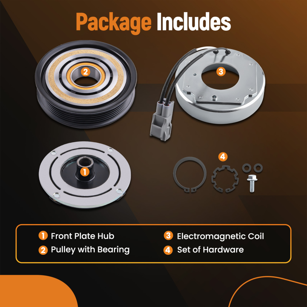 Compressor Clutch Kit compatible for RAM 15008CYL 5.7 Liter Engine 2014-2019 68232388AC