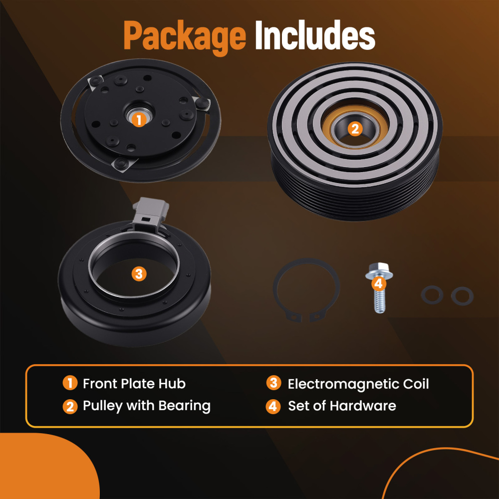 Compatible for AC Compressor Clutch Kit compatible for Ford E-350 Econoline 7.3L 1993-1997 4L3Z19703AB