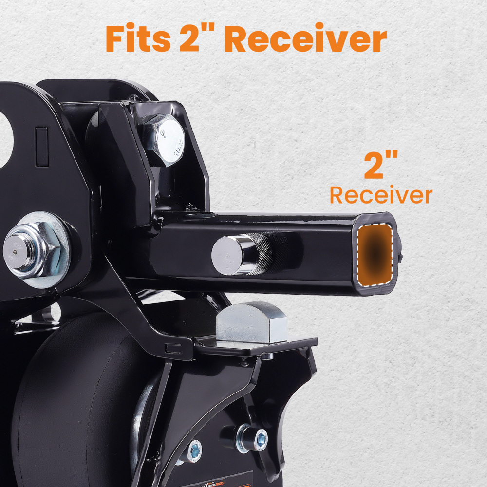 12000lbs Three Ball Trailer Hitch w/ Air Suspension Bag 6 Drop/Rise 2 Receiver