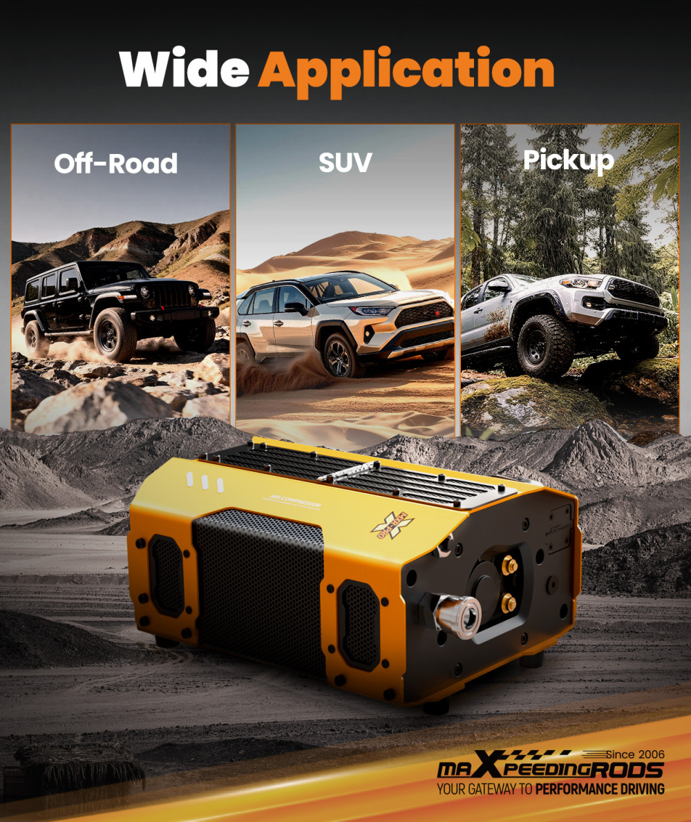 12V Air Compressor Pump for 4WD Truck 200L/min Heavy Duty Tire Inflator Kit