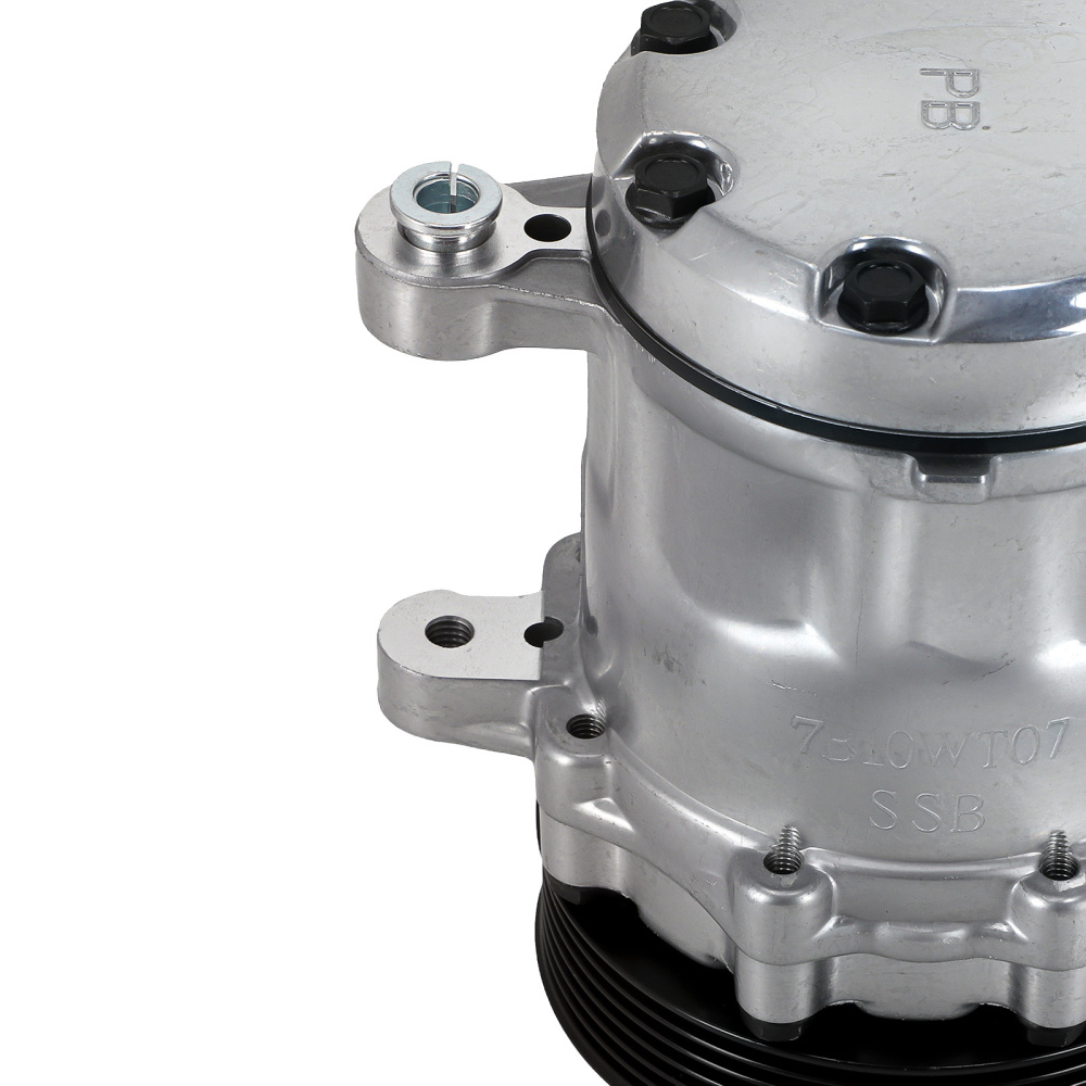 Air Conditioning Compressor For Sanden SD7 HC5005BK 6-Groove Black With Clutch