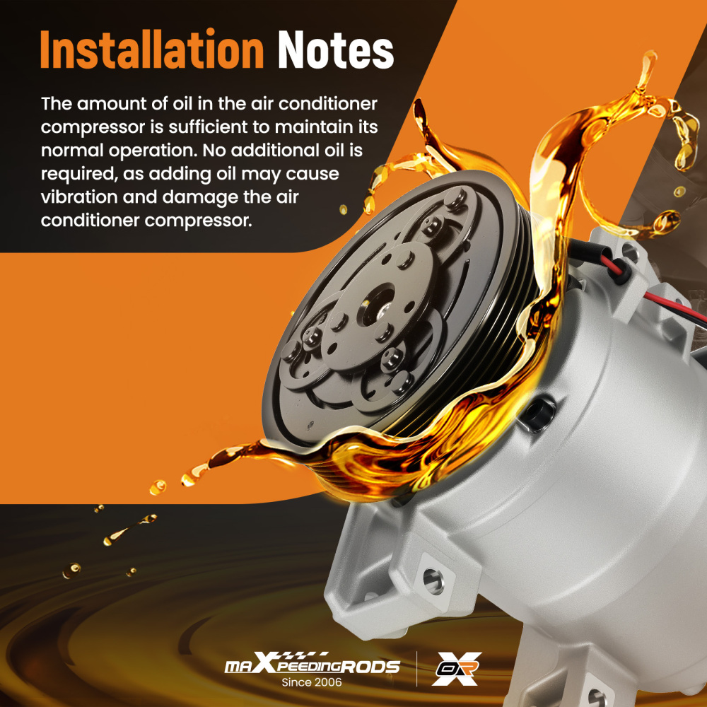 Compatible for AC Compressor w/6-Groove compatible for Nissan Rogue Select 2.5L 14-15 92600JM01B PAG46